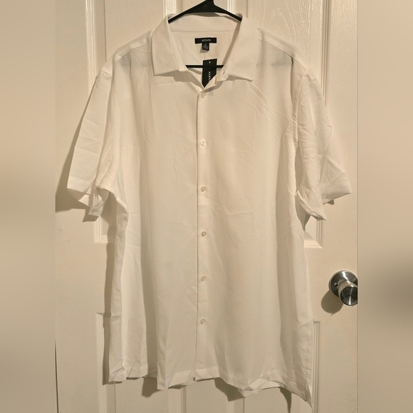 Alfani Men's Solid Short Sleeve‎ Button Up Shirt. White. NWT Size XL - Picture 2 of 8